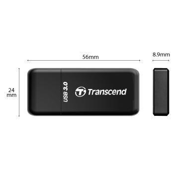 Transcend TS-RDF5K PDF5 Card Reader, USB3.0, SD/microSD , SDHC/SDXC, UHS-I, LED, Black - Afbeelding 4