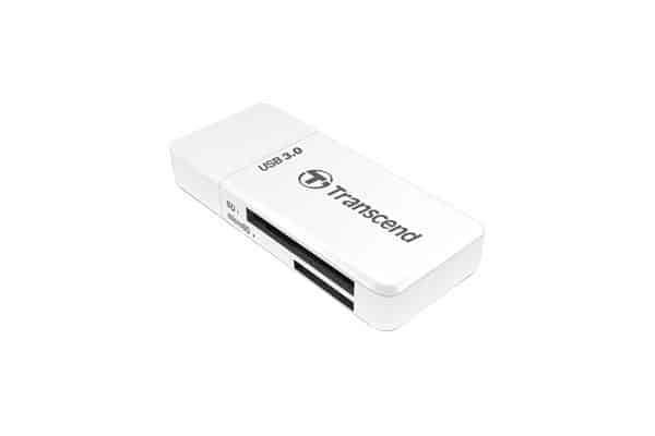 Transcend TS-RDF5W PDF5 Card Reader, USB3.0, SD/microSD, SDHC/SDXC, UHS-I, LED, White