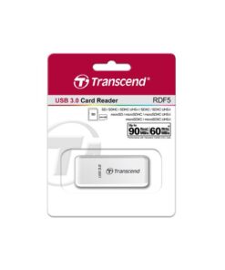 Transcend TS-RDF5W PDF5 Card Reader, USB3.0, SD/microSD, SDHC/SDXC, UHS-I, LED, White - Afbeelding 2