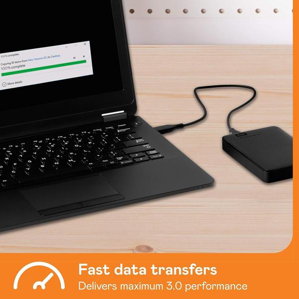 Western Digital WDBUZG0010BBK-WESN Elements SE Black External HDD, 1TB, USB3.1 Gen1, 5400 RPM - Afbeelding 4