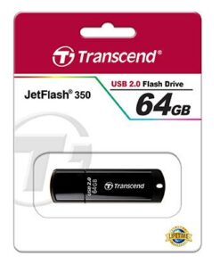 Transcend TS32GJF350 JetFlash 350 USB Flash Drive, 32GB, USB2.0, 16/ 6MB/s, Black - Afbeelding 2