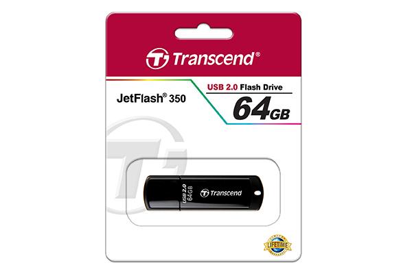 Transcend TS32GJF350 JetFlash 350 USB Flash Drive, 32GB, USB2.0, 16/ 6MB/s, Black - Afbeelding 2