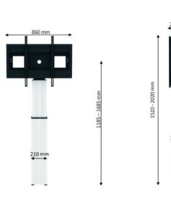 Neomounts MOTORIZED RAL9005 SLVR 42-100IN 200X200/1200X600 150KG+BRACKETS 2,54 m (100") Zilver - Afbeelding 8