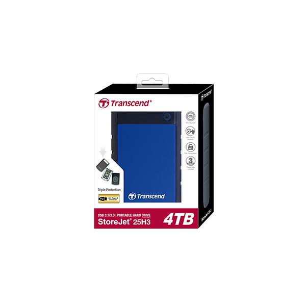 Transcend TS4TSJ25H3B StoreJet 25H3 External HDD, 4TB, USB3.1 Type-A, SATA3 6Gbps, Navy Blue - Afbeelding 3