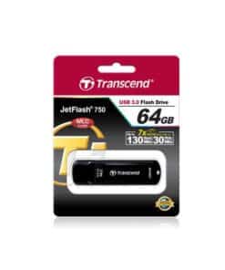 Transcend TS16GJF750K JetFlash 750 USB Stick, 16GB, USB3.0 Type-A, MLC NAND, Black - Afbeelding 2