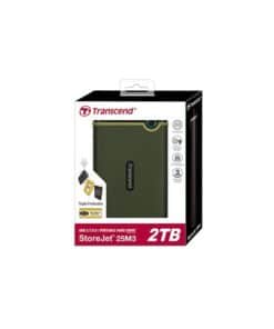 Transcend TS2TSJ25M3G StoreJet 25M3S Portable HDD, 2TB, USB3.1 Gen Type-A, Shock protect, Green - Afbeelding 4