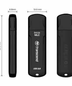 Transcend TS64GJF750K JetFlash750 USB Memory Stick, 64GB, USB3.0, MLC NAND, Black - Afbeelding 4