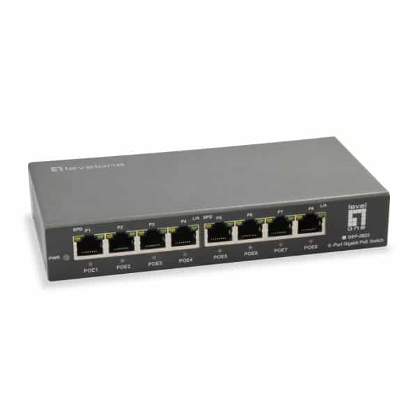 LevelOne GEP-0823 netwerk-switch Gigabit Ethernet (10/100/1000) Power over Ethernet (PoE) Zwart - Afbeelding 2