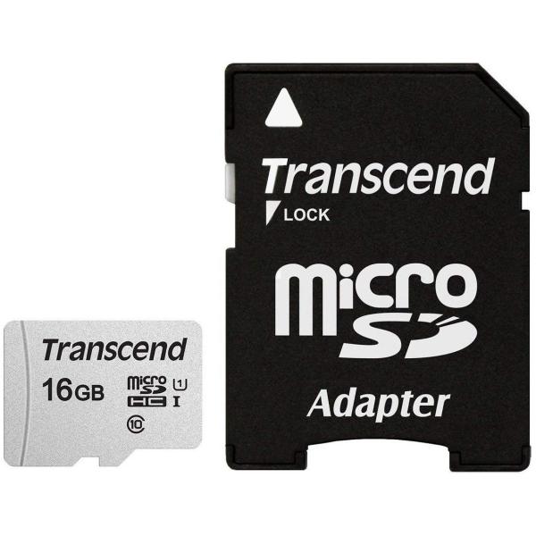 Transcend TS16GUSD300S-A 300S microSDHC, 16GB, UHS-I, C10, U1 (with adapter) - Afbeelding 2