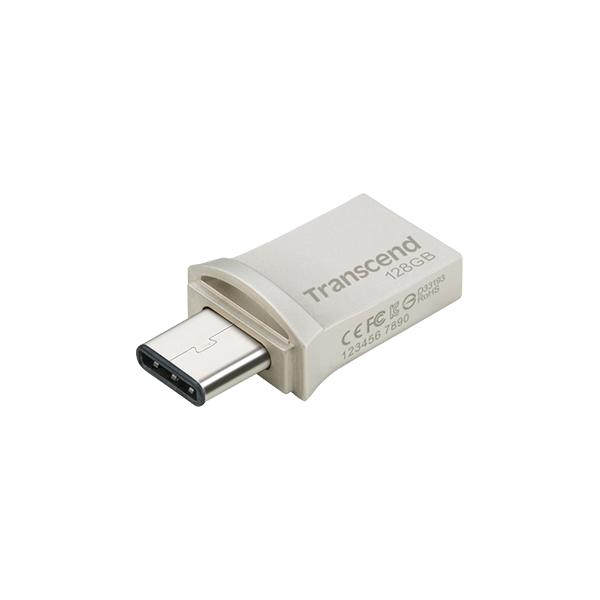 Transcend TS128GJF890S JetFlash®890 Mini USB Stick, 128GB, USB Type-A/ Type-C, Silver - Afbeelding 3