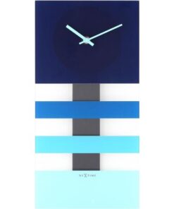 NeXtime klok 2855bl Bold Stripes, 38x19 cm, Wall, Blue