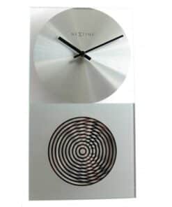 NeXtime klok 3028 OP Clock, 16x30.2 cm, Wall, Glass, Silver