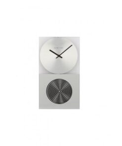 NeXtime klok 3028 OP Clock, 16x30.2 cm, Wall, Glass, Silver - Afbeelding 2