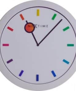 NeXtime klok 3048 Color Change, Ø28 cm, Wall, White/ Multi-color
