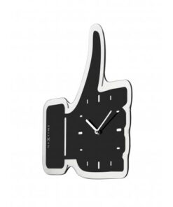 NeXtime klok 3072zw Thumbs up, 40.5x41.cm, Wall, Black/ Silver - Afbeelding 2