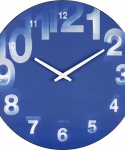 NeXtime klok 3077bl 3D, Ø39.5 cm, Wall, Blue/ White