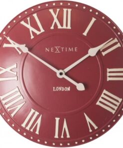 NeXtime klok 3083ro London Roman, Ø34.5 cm, Wall, Red/ White