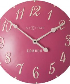NeXtime klok 3084rz London Arabic, Ø34.5 cm, Wall, Pink/ White