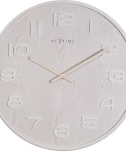 NeXtime klok 3096wi Wood Medium, Ø35.5 cm,Wall, White