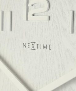 NeXtime klok 3096wi Wood Medium, Ø35.5 cm,Wall, White - Afbeelding 5