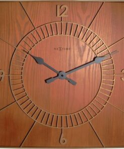 NeXtime klok 3112br Wood Square, 50x50 cm, Wall, Brown