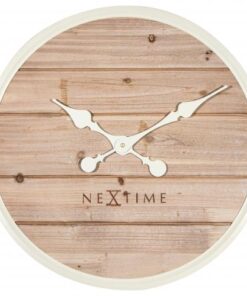 NeXtime klok 3134wi Plank, Ø50 cm, Wall, White - Afbeelding 2