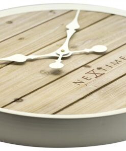 NeXtime klok 3134wi Plank, Ø50 cm, Wall, White - Afbeelding 4