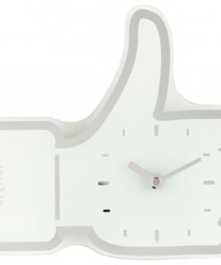 NeXtime klok 5185wi Mini Thumbs Up, 20.5x21 cm, Wall, White/ Silver