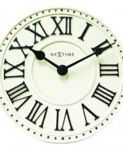 NeXtime klok 5187wi London Table, Ø16 cm, Wall, White/ Black+B32