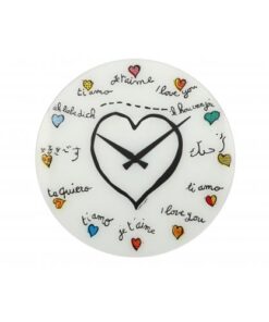 NeXtime klok 8030 Loving You, Ø43 cm, Wall, White/ Multi-color