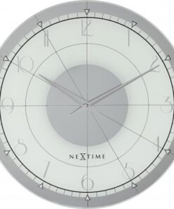 NeXtime klok 8125 Fancy Round, Ø43 cm, Wall, White/Silver