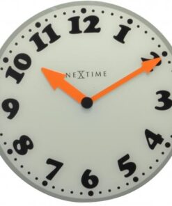 NeXtime klok 8152 Girl, Ø43 cm, Wall, White/ Gray/ Black/ Orange