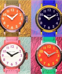 NeXtime klok 8158 Time Zones, 43x43.4 cm, Wall, Multi-color