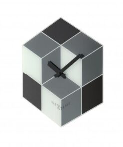 NeXtime klok 8171 Cubic, 43.5x37 cm, Wall, Black/ White/ Gray