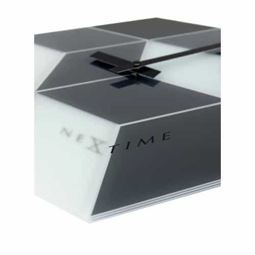 NeXtime klok 8171 Cubic, 43.5x37 cm, Wall, Black/ White/ Gray - Afbeelding 3