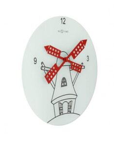 NeXtime klok 8807 Windmil, Ø30 cm, Wall, White/ Black/ Red - Afbeelding 2