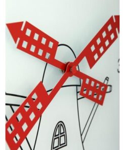 NeXtime klok 8807 Windmil, Ø30 cm, Wall, White/ Black/ Red - Afbeelding 3