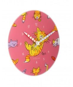 NeXtime klok 8810 Tickle My Tummy, Ø30 cm, Wall, Pink/ Multi-color
