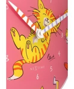 NeXtime klok 8810 Tickle My Tummy, Ø30 cm, Wall, Pink/ Multi-color - Afbeelding 3