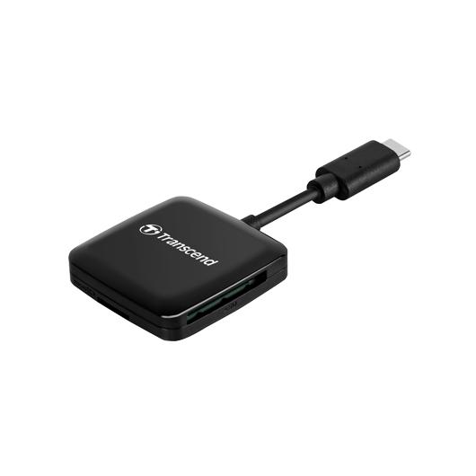 Transcend TS-RDC3 (Micro-)SD Card Reader, USB 3.2 Gen 1, Type-C, (Micro-SDXC/HC, Black - Afbeelding 2