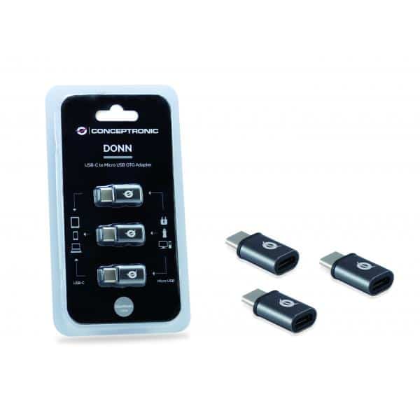 Conceptronic DONN05G tussenstuk voor kabels USB 2.0 Type-C USB 2.0 Micro Zwart - Afbeelding 5