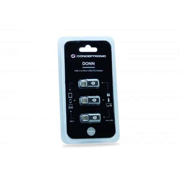 Conceptronic DONN05G tussenstuk voor kabels USB 2.0 Type-C USB 2.0 Micro Zwart - Afbeelding 6