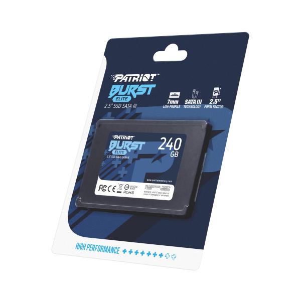 Patriot PBE240GS25SSDR BURST ELITE SSD, 240GB, 2.5", SATA3, 450MB/s, TRIM - Afbeelding 3