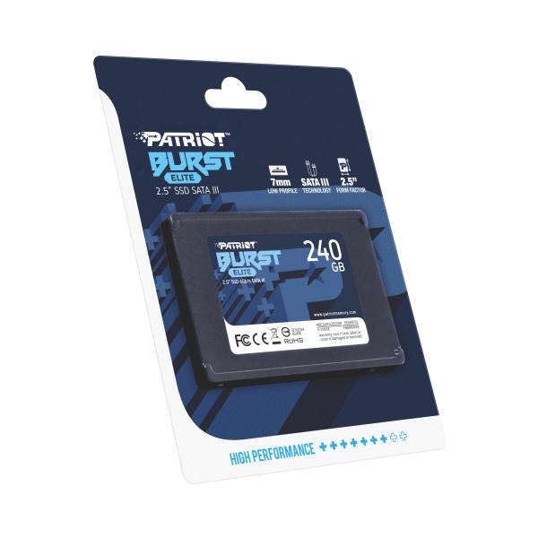 Patriot PBE240GS25SSDR BURST ELITE SSD, 240GB, 2.5", SATA3, 450MB/s, TRIM - Afbeelding 4