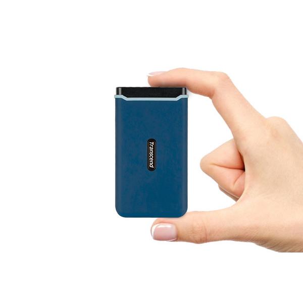 Transcend TS250GESD370C ESD370C External SSD, 250GB, USB Type-A/C, PCIe, 1050/ 950 MB/s, Navy Blue - Afbeelding 3