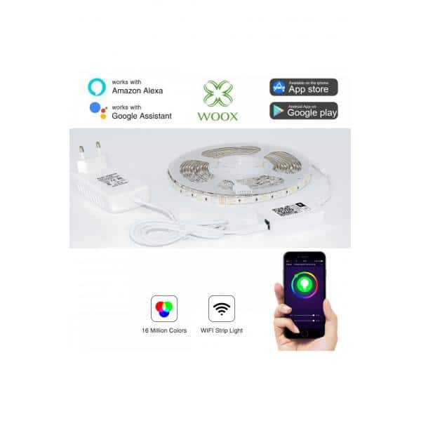 WOOX R5093 Smart LED strip, 5m, 1000lm, Full colour RGB + Warm White 1000 - Afbeelding 4
