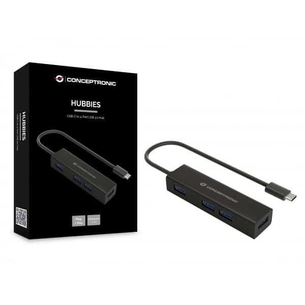 Conceptronic HUBBIES07B interface hub USB 3.2 Gen 1 (3.1 Gen 1) Type-C 5000 Mbit/s Zwart - Afbeelding 2