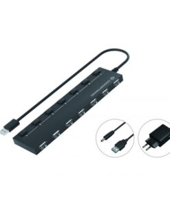 Conceptronic HUBBIES08BP interface hub USB 2.0 480 Mbit/s Zwart - Afbeelding 2