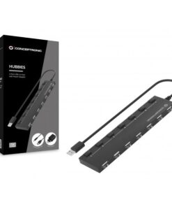 Conceptronic HUBBIES08BP interface hub USB 2.0 480 Mbit/s Zwart - Afbeelding 3