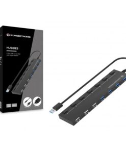 Conceptronic HUBBIES09BP interface hub USB 3.2 Gen 1 (3.1 Gen 1) Type-A 5000 Mbit/s Zwart - Afbeelding 3